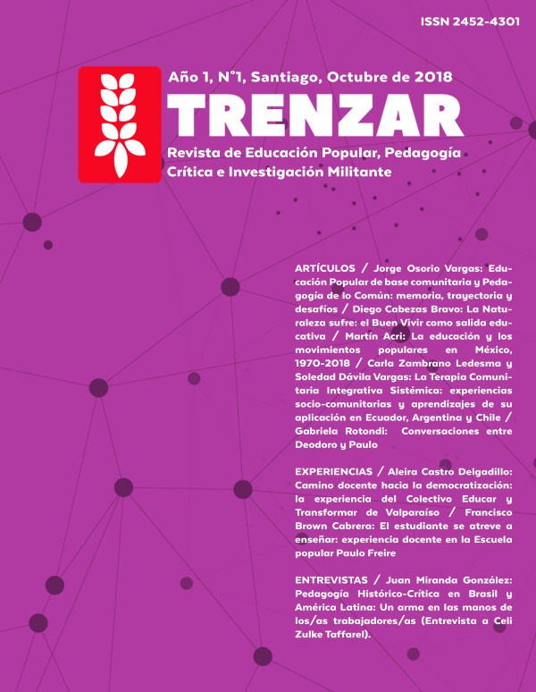 					Ver Vol. 1 Núm. 1 (2018): Trenzar. Revista de Educación Popular, Pedagogía Crítica e Investigación Militante
				